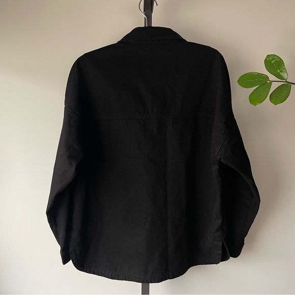 Hudson Jeans 100% Cotton Oversized Shacket Denim Jean Jacket Black Size Medium - Picture 9 of 9